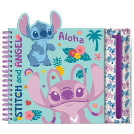 KIDS LICENSING Cuaderno de actividades con estuche removible Stitch Disney
