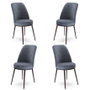 Hanah Home Juego de 4 Sillas Fume, Brown con Estructura de Metal y Tela Babyface