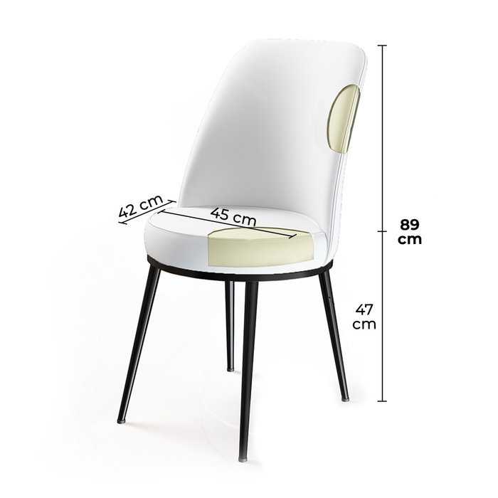 Hanah Home Juego de 4 Sillas Fume, Brown con Estructura de Metal y Tela Babyface