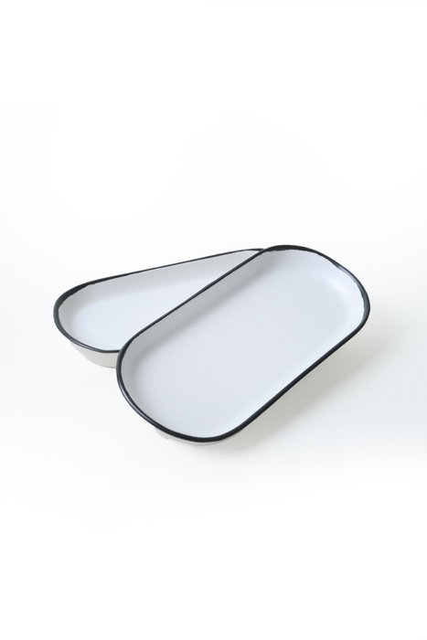 Hermia X00019027 Juego de Fuentes 2 Piezas 26x12 cm Gres Antibacteriano Ecológico Blanco Mate Apto Microondas Lavavajillas