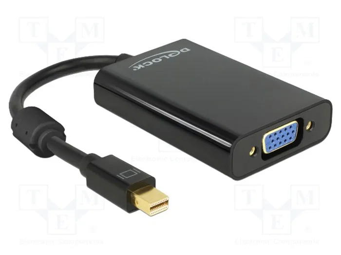 DeLOCK 65598 Adaptador mini DisplayPort a VGA con Audio y Power, Negro