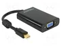 DeLOCK 65598 Adaptador mini DisplayPort a VGA con Audio y Power, Negro