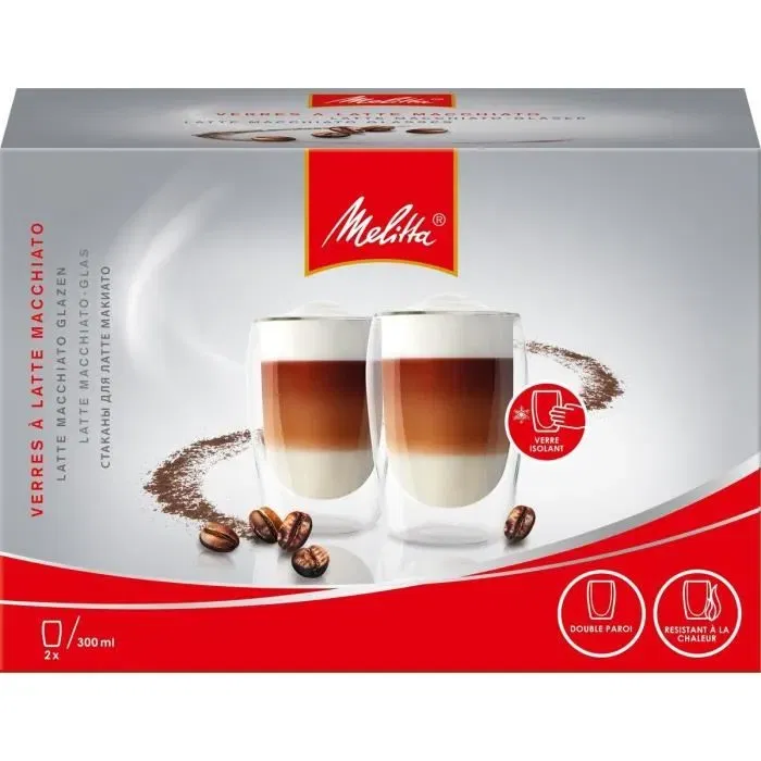 Melitta Set de 2 Vasos de Borosilicato para Machiatto 300 ml Transparente Melitta Set de 2 Vasos de Borosilicato para Machiatto 300 ml Transparente