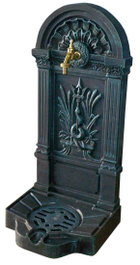 OXIRON Fuente de Jardín de Bambú con Grifo de Latón 41963A en Hierro Forja