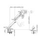 ROLINE LCD-Arm 17.03.1116, Brazo de Monitor de Gasfeder 5 Gelenke, Soporte de Escritorio hasta 18 kg para Pantallas VESA 75x75 y 100x100 mm, Negro