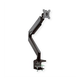 ROLINE LCD-Arm 17.03.1116, Brazo de Monitor de Gasfeder 5 Gelenke, Soporte de Escritorio hasta 18 kg para Pantallas VESA 75x75 y 100x100 mm, Negro