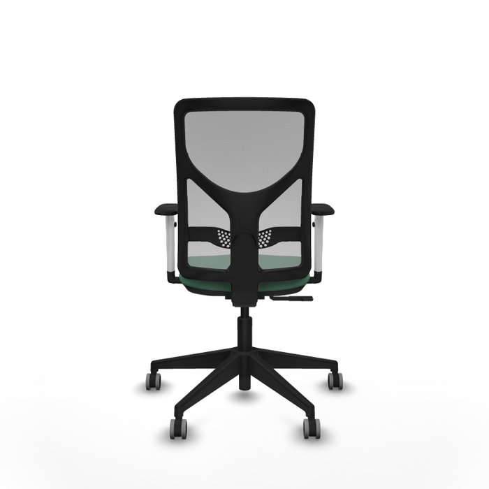 PIQUERAS Y CRESPO Silla de oficina Motilla con mecanismo Sincro, Verde esmeralda y Gris