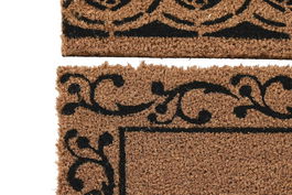 DKD Home Decor Felpudo Terraza Y Jardin Coco Goma Marron Negro 45 x 2.3 x 75 cm
