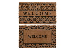 DKD Home Decor Felpudo Terraza Y Jardin Coco Goma Marron Negro 45 x 2.3 x 75 cm