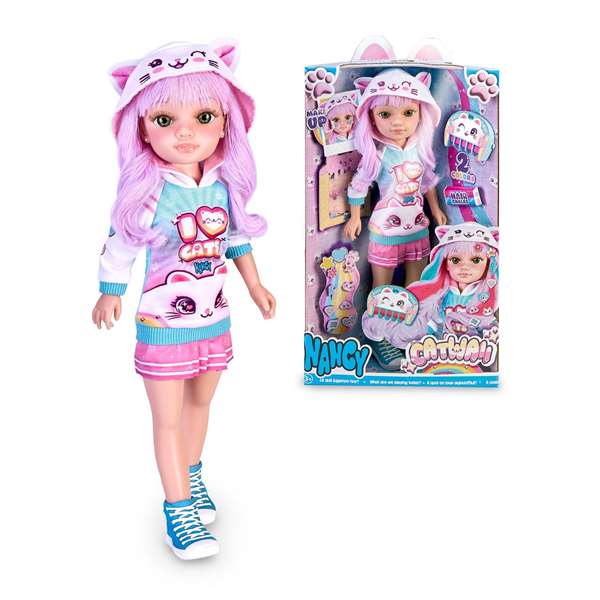 Famosa Muñeca Nancy Catwaii 42 cm para crear peinados y maquillajes felinos