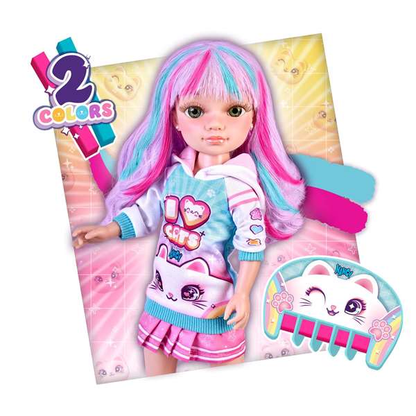 Famosa Muñeca Nancy Catwaii 42 cm para crear peinados y maquillajes felinos