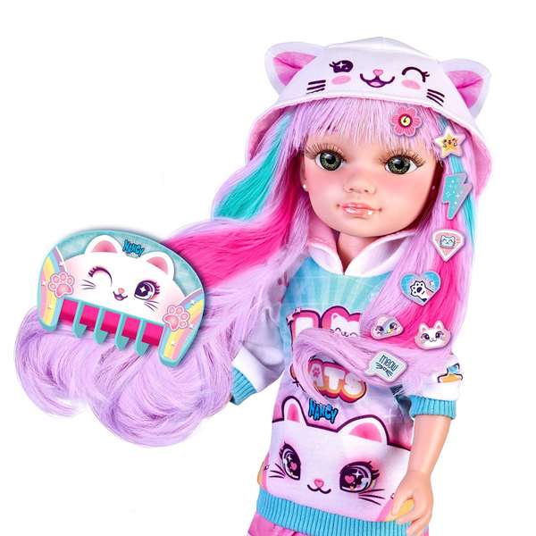 Famosa Muñeca Nancy Catwaii 42 cm para crear peinados y maquillajes felinos