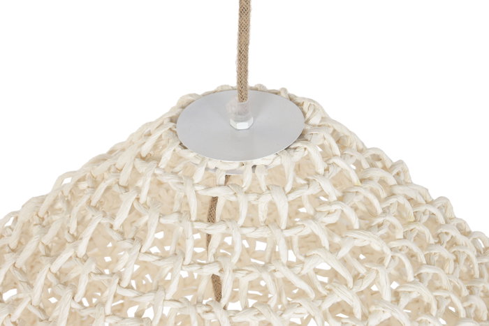 DKD Home Decor Lámpara de Techo de Fibra Trenzada Cruda 60x60x66 cm