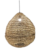 DKD Home Decor Lámpara de Techo de Fibra Trenzada Cruda 60x60x66 cm