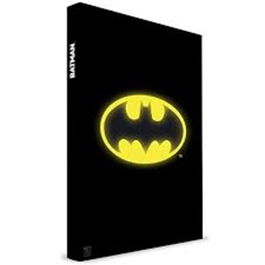 SD Toys Libreta Batman con Luz LED, Símbolo Iluminado, Licencia Oficial DC Comics, Cuaderno Coleccionable