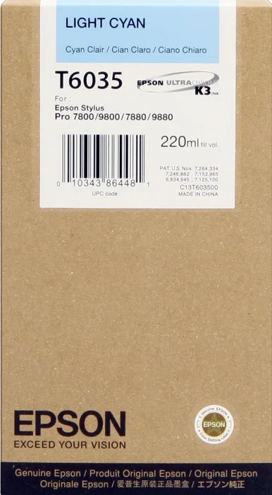 Epson Cartucho T603500 Cian Claro 220ml para Stylus Pro 7800/7880/9800/9880