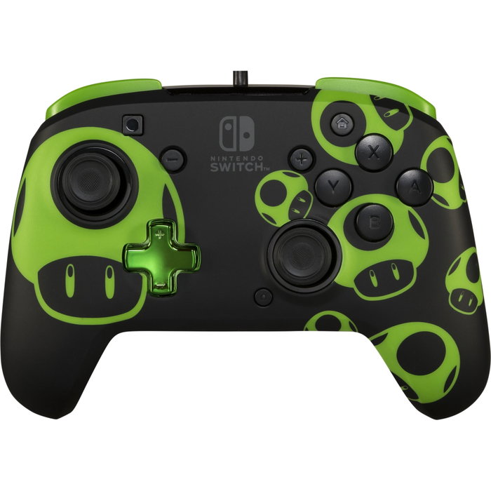 PDP Rematch Glow Wired Controller NS 1UP Black / Green PDP Rematch Glow Wired Controller NS 1UP Black / Green