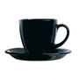 Caja 6 Tazas con Plato Vidrio Carine Negro Luminarc 22 cL