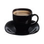 Caja 6 Tazas con Plato Vidrio Carine Negro Luminarc 22 cL