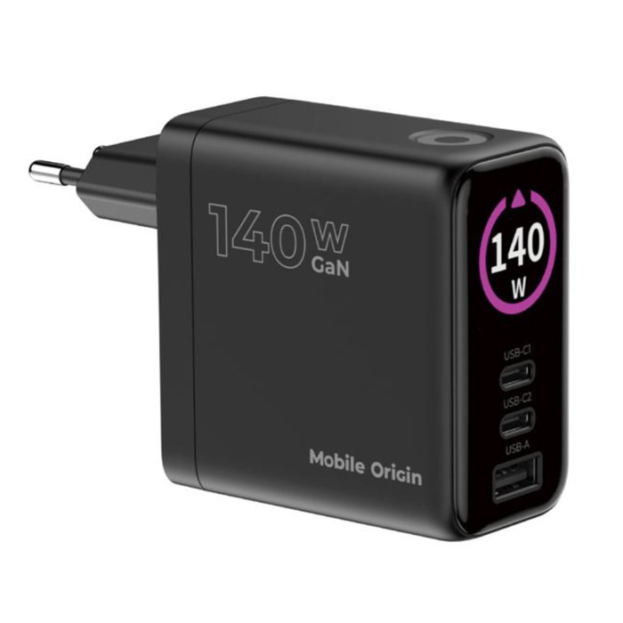 Mobile Origin PW21 Cargador GaN 140W 2x USB-C + 1x USB-A