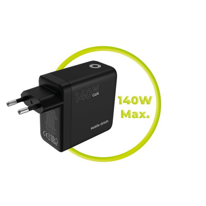 Mobile Origin PW21 Cargador GaN 140W 2x USB-C + 1x USB-A