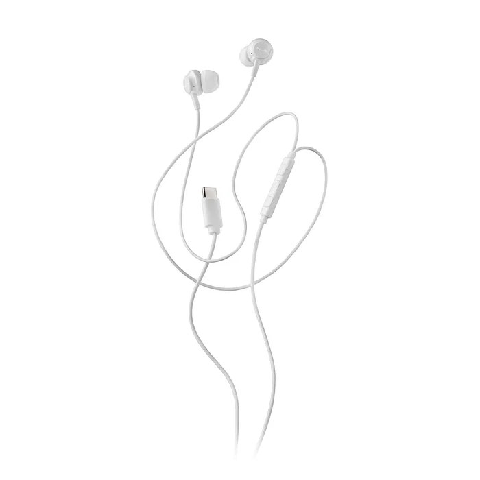 NGS Auriculares Intrauditivos Alámbricos CROSS STEP con Micrófono USB-C para Llamadas/Música, Control Multifunción, Color Blanco