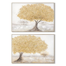 DKD Home Decor Cuadro Lienzo MDF 122x4,5x82 Árbol Surtido de 2 Unidades