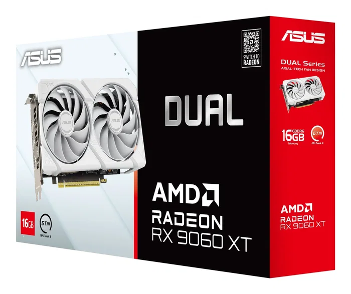ASUS Dual Radeon RX 9060 XT 16 GB GDDR6 Blanco ASUS Dual Radeon RX 9060 XT 16 GB GDDR6 Blanco