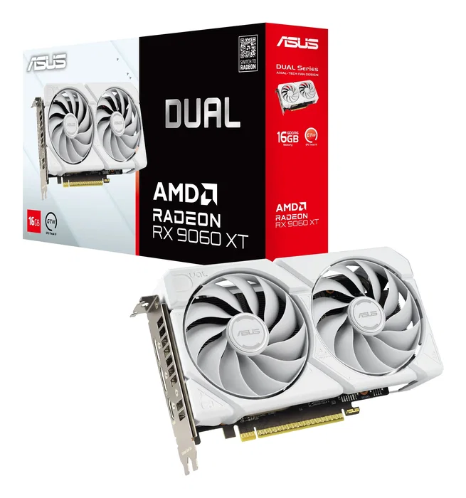 ASUS Dual Radeon RX 9060 XT 16 GB GDDR6 Blanco ASUS Dual Radeon RX 9060 XT 16 GB GDDR6 Blanco