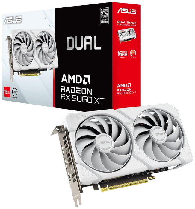 ASUS Dual Radeon RX 9060 XT 16 GB GDDR6 Blanco ASUS Dual Radeon RX 9060 XT 16 GB GDDR6 Blanco