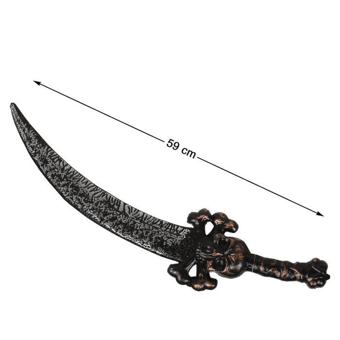Atosa Espada Pirata Negra 59 cm con Empuñadura de Calavera
