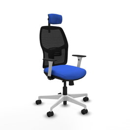 PIQUERAS Y CRESPO Silla Alfera Azul con Brazos ByN y Cabecero 2D