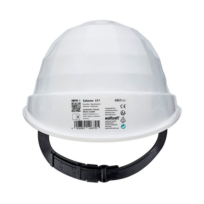 Wolfcraft Casco de Seguridad 497000 Blanco (CE) Protección Industrial Ajustable Certificado EN 397