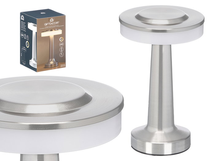 Giftdecor Lámpara de Sobremesa Space Toque Gris con USB-C, Metal y Plástico, Batería Recargable, 12 x 20 x 12 cm (Set de 8) Giftdecor Lámpara de Sobremesa Space Toque Gris con USB-C, Metal y Plástico, Batería Recargable, 12 x 20 x 12 cm (Set de 8)