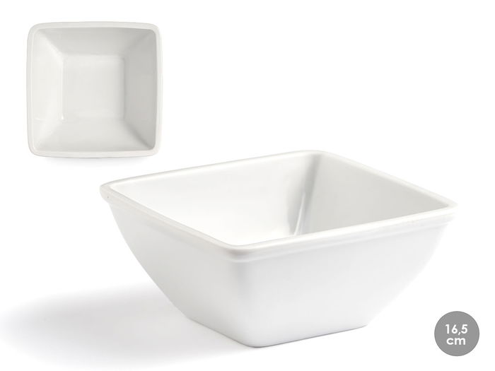 Vessia Bol Porcelana Cuadrado Blanco 16,5 cm (ancho) x 7,7 cm (alto) x 16,5 cm (largo) Capacidad 1,1 L (Set de 24) Vessia Bol Porcelana Cuadrado Blanco 16,5 cm (ancho) x 7,7 cm (alto) x 16,5 cm (largo) Capacidad 1,1 L (Set de 24)