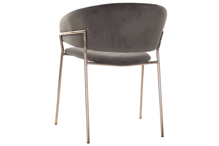 DKD Home Decor Silla de Terciopelo Gris Oscuro y Dorado