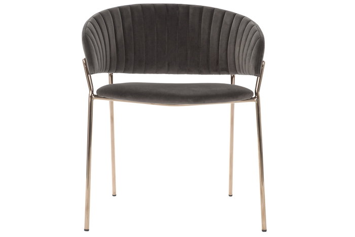 DKD Home Decor Silla de Terciopelo Gris Oscuro y Dorado