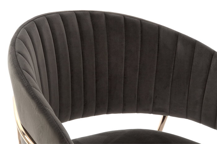 DKD Home Decor Silla de Terciopelo Gris Oscuro y Dorado
