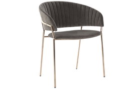 DKD Home Decor Silla de Terciopelo Gris Oscuro y Dorado