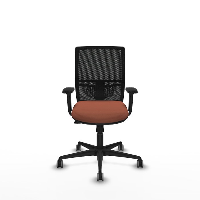 PIQUERAS Y CRESPO Silla de oficina Yunquera con mecanismo Sincro/Traslack, Tela Marrón y Malla Negra PIQUERAS Y CRESPO Silla de oficina Yunquera con mecanismo Sincro/Traslack, Tela Marrón y Malla Negra