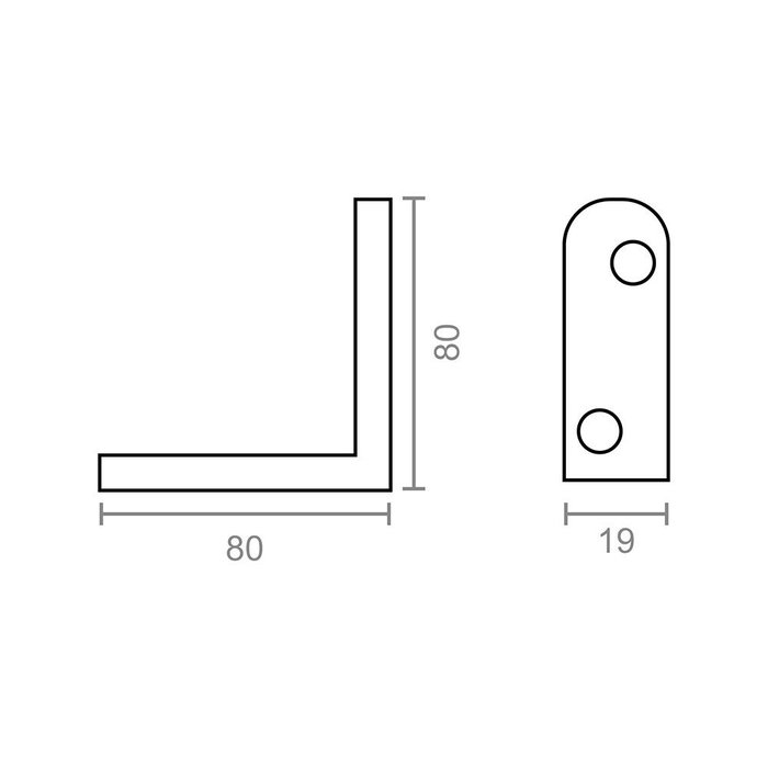 Micel Ángulo Refuerzo AN01 Bicromatado 80 x 80 x 19 mm