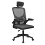 Mars Gaming Silla Ergonómica MGCERGO+BK - Gaming y Oficina, Malla Transpirable, Ajustable, Reposacabezas, 120 kg, Negro