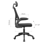 Mars Gaming Silla Ergonómica MGCERGO+BK - Gaming y Oficina, Malla Transpirable, Ajustable, Reposacabezas, 120 kg, Negro
