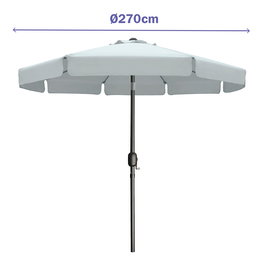 Marbueno Sombrilla Acero 8 Varillas D300 cm Polyester Blanco Jardin, Piscina y Terraza 10489