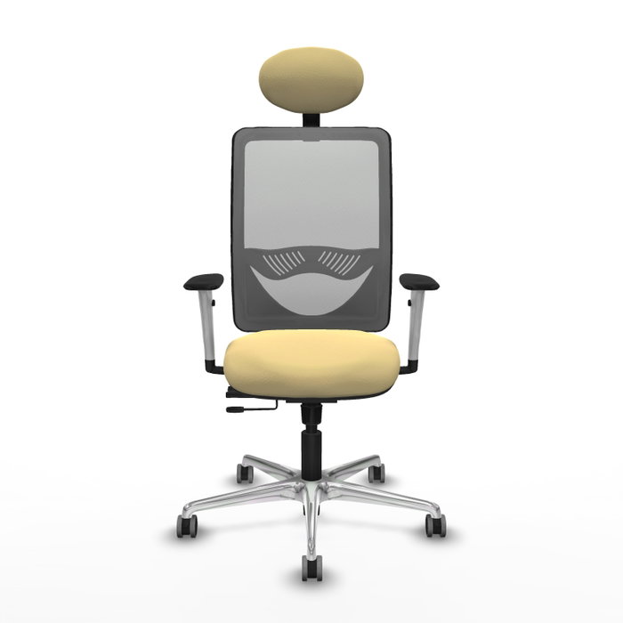 PIQUERAS Y CRESPO Silla de oficina Zulema con mecanismo Sincro/Traslack, Crema y Gris PIQUERAS Y CRESPO Silla de oficina Zulema con mecanismo Sincro/Traslack, Crema y Gris