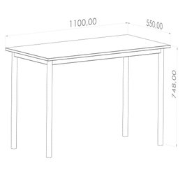 Hanah Home Mesa de Estudio 110 x 55 cm, Blanco y Negro