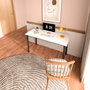 Hanah Home Mesa de Estudio 110 x 55 cm, Blanco y Negro