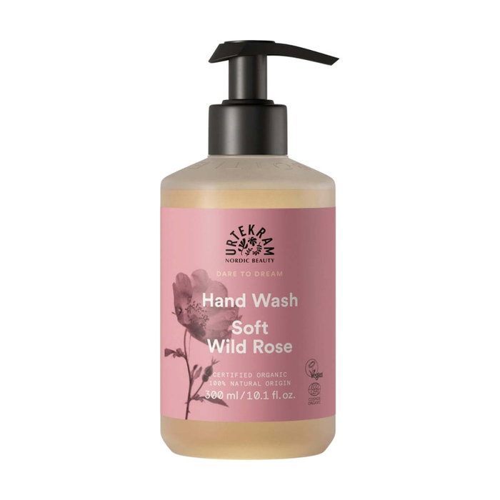 Urtekram Jabón de Manos Wild Rose con Dispensador 300ml - Aroma Rosa Silvestre, Aloe Vera, Vegano y ECOCERT Urtekram Jabón de Manos Wild Rose con Dispensador 300ml - Aroma Rosa Silvestre, Aloe Vera, Vegano y ECOCERT