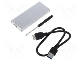 QOLTEC Carcasa de disco M.2 USB 3.0 de aluminio plata