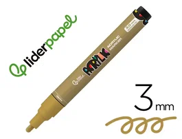 Liderpapel Rotulador Acrilico Base Agua Todo Tipo de Superficie Punta Redonda 3 mm Marron Claro